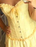 Ndyad Yellow Strapless Bodycon Chiffon Satin Short Party Dress Fashion Homecoming Dress HZ1024