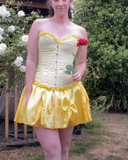 Ndyad Yellow Off Shoulder Sheath Satin Short Homecoming Dress HZ1024