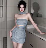 Ndyad Strapless Bodycon Satin Short Prom Dresses Party Dress HZ1024