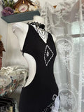 Ndyad Black V-neck Mermaid Evening Gowns Beaded Chiffon Open Back Long Prom Dresses HZ1024