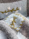 Ndyad retro color matching embroidered long sleeve sweater HZ1024