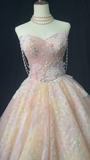 Ndyad Pink Strapless A-Line Tulle Beaded Short Prom Dresses Sweet Homecoming Dress HZ1024