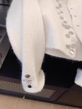 Ndyad style white raccoon fleece round neck cardigan HZ1024