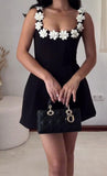 Ndyad Black Square Neck A-Line Short Prom Dresses Fashion Party Dress HZ1024