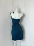 Ndyad Jade Asymmetric Neck Bodycon Short Evening Dress Fashion Party Dress HZ1024