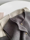 Ndyad single-breasted gold button round neck knitted vest HZ1024