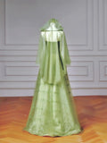 Ndyad Green Strapless A-Line Tulle Evening Gowns Sweet 16 Dress Quinceanera Dress HZ1024