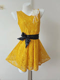 Ndyad Yellow Jewel A-Line Lace Short Party Dress HZ1024