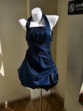 Ndyad Pink Spaghetti Straps A-Line Satin Short Evening Dress Sweet Homecoming Dress HZ1024