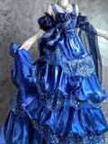 Ndyad Blue Spaghetti Straps A-Line Satin Sequin Long Prom Dresses Gorgeous Birthday Evening Gowns HZ1024