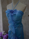 Ndyad Blue Halter Bodycon Chiffon Short Prom Dresses Gorgeous Party Dress HZ1024