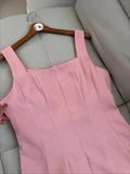 Ndyad Pink Square Neck A-Line Short Birthday Dress Outdoor Party Outfit HZ1024