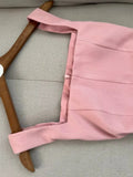 Ndyad Pink Square Neck A-Line Short Birthday Dress Outdoor Party Outfit HZ1024