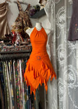 Ndyad Orange Halter A-Line Short Prom Dresses Party Dress HZ1024
