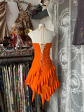 Ndyad Orange Halter A-Line Short Prom Dresses Party Dress HZ1024