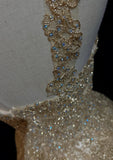 Ndyad Gold Sweetheart Neck A-Line Tulle Sequin Short Prom Dresses Sweet 16 Dress HZ1024