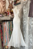 Ndyad White Halter Sheath Chiffon Long Prom Dresses Vintage Backless Evening Gowns HZ1024