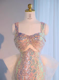 Ndyad Sweetheart Mermaid Sequin Long Prom Dresses Formal Evening Gowns HZ1024