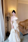 Ndyad Apricot Spaghetti Straps A-Line Layered Tulle Long Prom Dresses, Sweet 16 Dress HZ1024