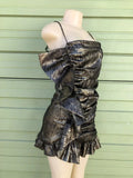 Ndyad Black Gold Strapless Bodycon Short Party BirthdayDresses Sexy Homecoming Dresses HZ1024