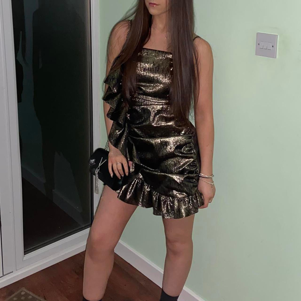Ndyad Black Gold Strapless Bodycon Short Party BirthdayDresses Sexy Homecoming Dresses HZ1024