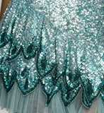 Ndyad Blue Spaghetti Straps Sheath Sequins Short Evening Dress Party Dress HZ1024