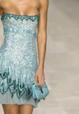 Ndyad Blue Spaghetti Straps Sheath Sequins Short Evening Dress Party Dress HZ1024