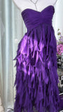 Ndyad Purple Sweetheart Neck Sheath Chiffon Short Prom Dresses Sweet Birthday Party Dress HZ1024