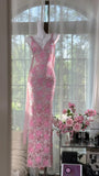 Ndyad V-Neck Sheath Tulle Beaded Long Prom Dresses Gorgous Backless Evening Gowns HZ1024