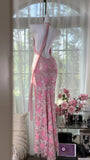 Ndyad V-Neck Sheath Tulle Beaded Long Prom Dresses Gorgous Backless Evening Gowns HZ1024