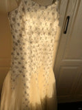 Ndyad Square Neck Mermaid Tulle Beading Long Prom Dresses Elegant Formal Evening Dresses HZ1024