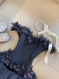 Ndyad Off-the-shoulder Tulle Applique Short Ball Gown Fashion Party Dress HZ1024