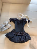 Ndyad Off-the-shoulder Tulle Applique Short Ball Gown Fashion Party Dress HZ1024