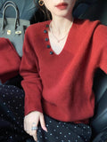 Ndyad style lazy style knitted pullover sweater with detachable scarf HZ1024
