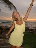 Ndyad Purple Sheath V Neck Satin Short Party Dress Homecoming Dress HZ1024