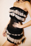 Ndyad Black Bodycon Strapless Short Lace Party Dress Homecoming Dress HZ1024