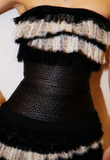 Ndyad Black Bodycon Strapless Short Lace Party Dress Homecoming Dress HZ1024