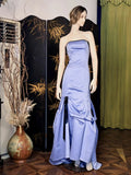 Ndyad Mermaid Strapless Satin Long Prom Dresses, Elegant Formal Evening Gowns HZ1024