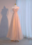 Ndyad Sweetheart Neck A-Line Tulle Sequin Long Prom Dresses, Sweet 16 Dress HZ1024