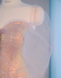 Ndyad Sweetheart Neck A-Line Tulle Sequin Long Prom Dresses, Sweet 16 Dress HZ1024