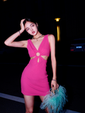 Ndyad V-neck Sheath Fashion Party Dress Sweet Homecoming Dress HZ1024