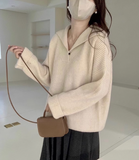 Ndyad and winter lapel raccoon fleece sweater HZ1024