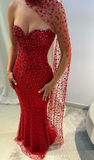 Ndyad Green Sheath Strapless Satin Long Prom Dresses, Rhinestone Formal Evening Dresses HZ1024