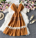 Ndyad V Neck Short Dress Fashion Dress HZ1024