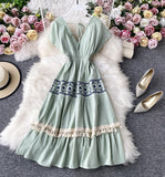 Ndyad V Neck Short Dress Fashion Dress HZ1024
