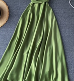 Ndyad Green Formal Dresses Backless High Waist Party Dresses HZ1024