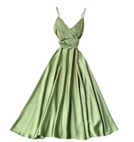 Ndyad Green Formal Dresses Backless High Waist Party Dresses HZ1024
