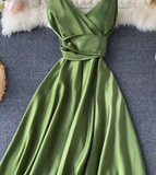 Ndyad Green Formal Dresses Backless High Waist Party Dresses HZ1024