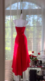 Ndyad Red V-neck Sheath Chiffon Short Party Dress, Retro Prom Dresses HZ1024