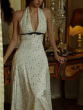 Ndyad V-neck A-Line Satin Polka Dot Short Party Dress, Sweet 16 Dress HZ1024